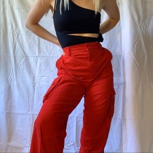 RED CARGO PANTS ❤️